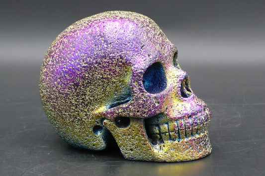 Amazing Titanium Hot Lava Crystal Skull - 1117 g. - Height: 100 mm