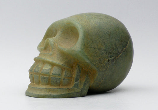 GREEN NEPHRITE JADE SKULL