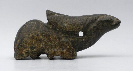 SITTING NEPHRITE JADE BUFFALO