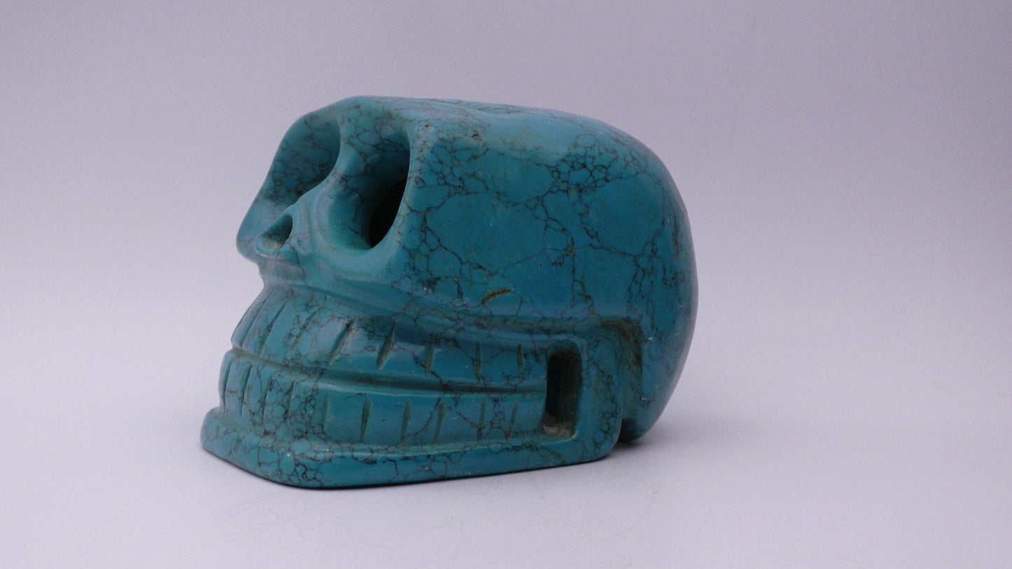 BLUE TURQUOISE JADE SKULL