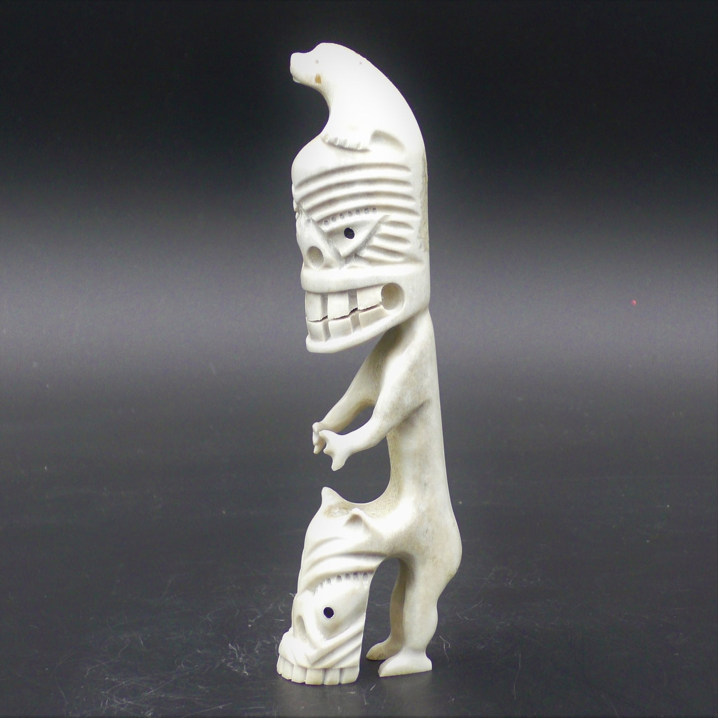 Inuit Tupilak From Greenland Made of Reindeer Bone - 140 mm High