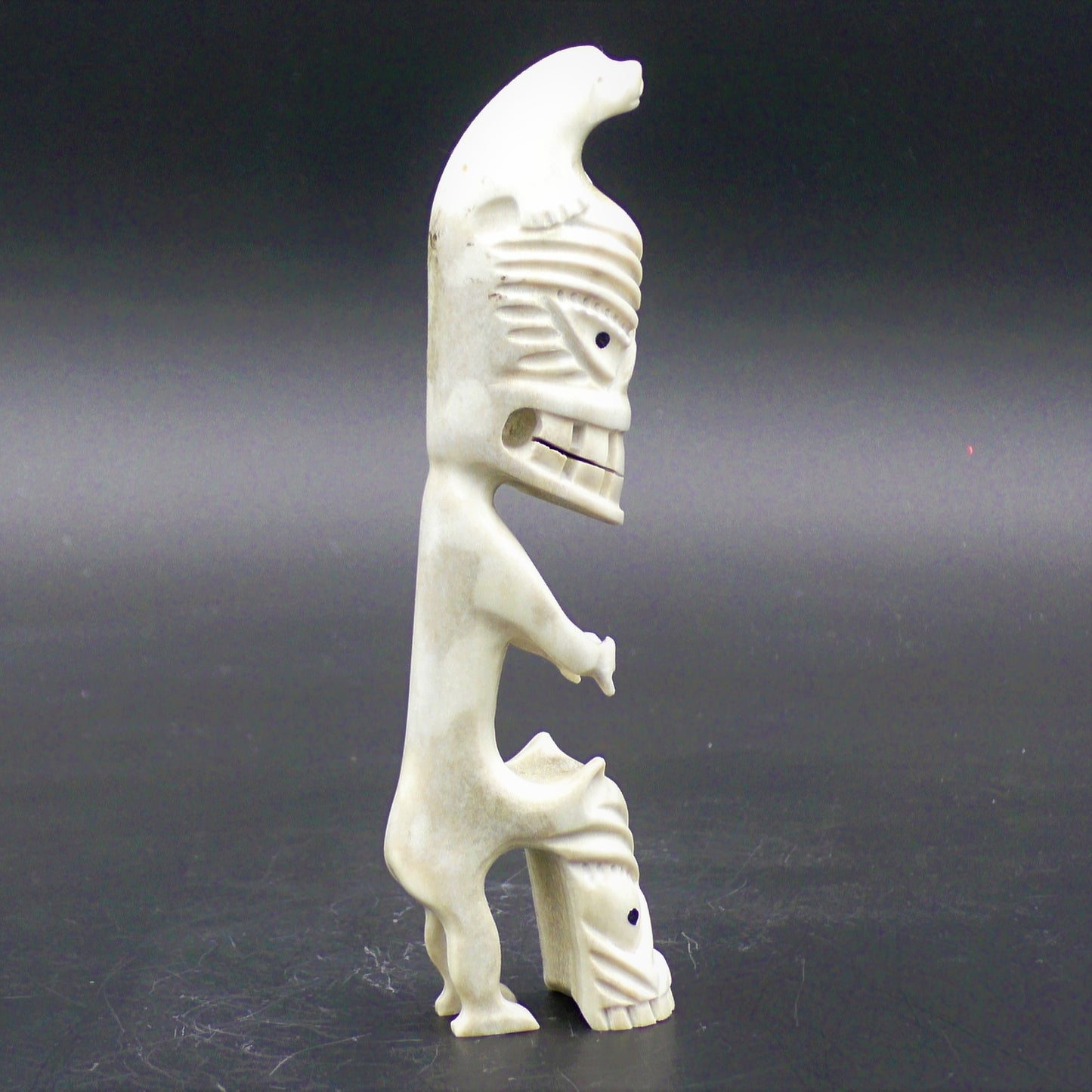 Inuit Tupilak From Greenland Made of Reindeer Bone - 140 mm High