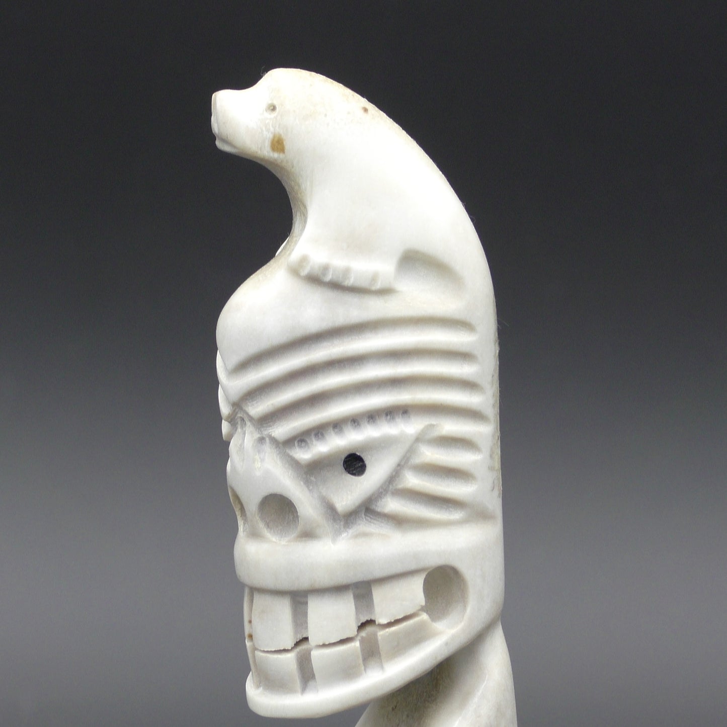 Inuit Tupilak From Greenland Made of Reindeer Bone - 140 mm High