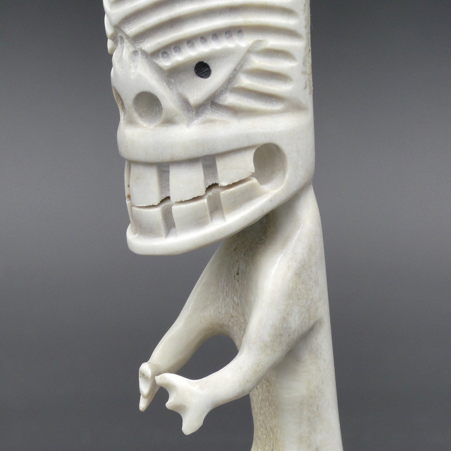 Inuit Tupilak From Greenland Made of Reindeer Bone - 140 mm High